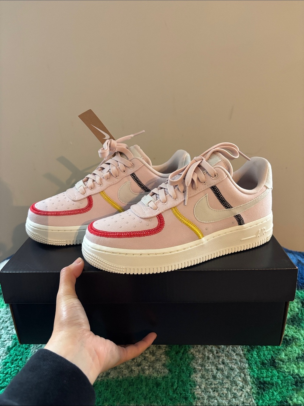 New！WMNS NIKE AIR FORCE 1 07 LX SILT RED-PHOTON DUST SZ 5 [CK6572-600]